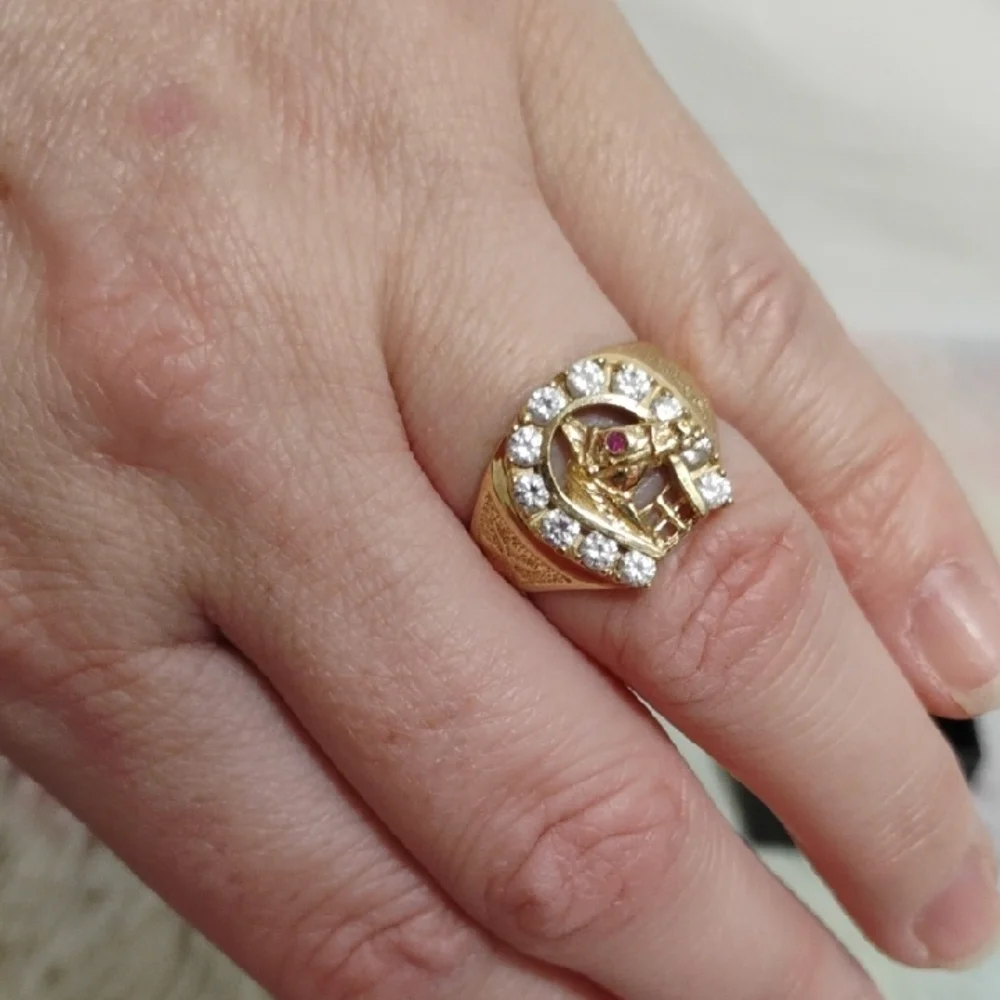 Vintage 14kt Yellow Gold W Diamonds & Ruby rare gorgeous